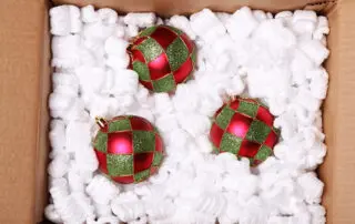 ornaments packed carefully in a box for a move