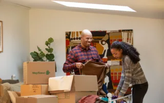 Wardrobe cartons and moving boxes for packing clothes during a move